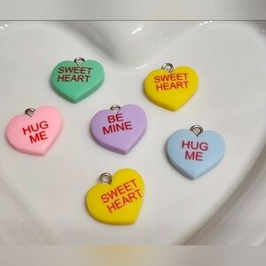 Valentines Day Charms Pendants Conversation Hearts Jewelry Making Crafts